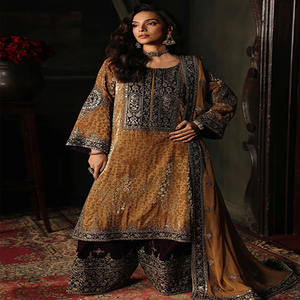 ชุดปากีสถาน ซัลวาร์ คามีซ ผ้ากำมะหยี่ ชุดเดรสคุณภาพสูงสำหรับผู้หญิง ซัลวาร์ คามีซ สไตล์อิสลามสำหรับผู้หญิง - Product Image 1