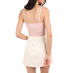 Femmes décontracté asymétrique haut court ensemble nouveauté respirant tricoté Spandex/Polyester court sans manches débardeurs en gros - Product Image 5