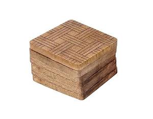 Rustic Solid Wood Slatted Coaster Set Heat Resistant Durable Drink Coasters Gift Ready for Dining <b>Coffee</b> Table Decor - Product Image 1