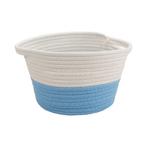Adorable Eco-Friendly Decorative Design Cotton <b>Rope</b> Storage <b>Basket</b> Multifunction Features Home <b>Laundry</b> Use Custom Sizes - Product Image 1