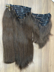 थोक मूल्य पर क्लिप-इन बालों के एक्सटेंशन का उपयोग करना आसान है सुपर सिल्की शीनी नो टैंगल बड़ा स्टॉक - Product Image 2