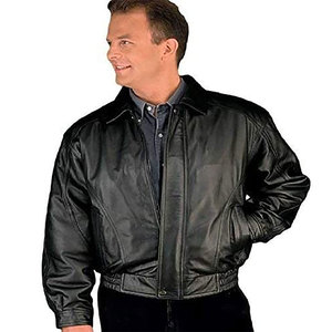 Chaqueta Bomber de cuero americano para hombre, Cazadora Bomber de cuero de la Unión, personalizada, lisa, venta al por mayor - Product Image 5
