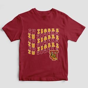 เสื้อยืดพิมพ์ลายมาสคอตของมหาวิทยาลัยสำหรับทุกเพศเสื้อยืดลำลองผ้าฝ้ายลายเสือลายกราฟฟิกไซส์ใหญ่พิเศษเสื้อผ้านักเรียน - Product Image 4