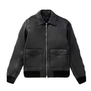 Chaqueta de Cuero Estilo Bomber Personalizada, Nuevo Diseño, Chaqueta de Cuero de la Mejor Calidad para Hombre, Moda Masculina al por Mayor 2026 - Product Image 3