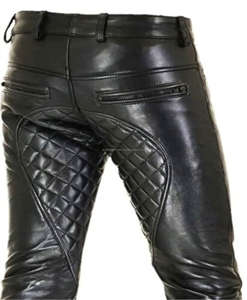 Pantalones de Cuero Genuino para Hombre, Pantalones de Cuero con Cierre, Pantalones de Cuero Vacuno - Product Image 2