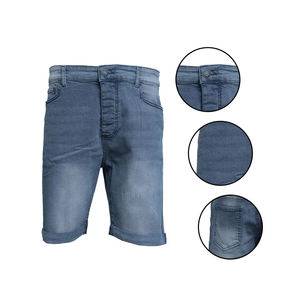 Shorts de Mezclilla de Tela Premium de Alta Calidad para Hombre con Impresión de Etiqueta de Talla Personalizada, Shorts de Moda Urbana para Hombre - Product Image 3