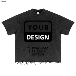 Fábrica hecha a medida nueva americana de alta calidad vieja ropa de calle de manga corta suelta 0-Cuello camiseta Unisex Top - Product Image 3