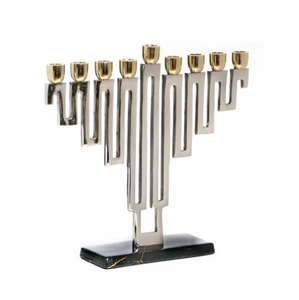 Metal European Wedding Home Decoration Christmas <b>Lighting</b> Hanukah Menorah 9-<b>Branch</b> High Quality Menorah Jewish Candle Holder - Product Image 1