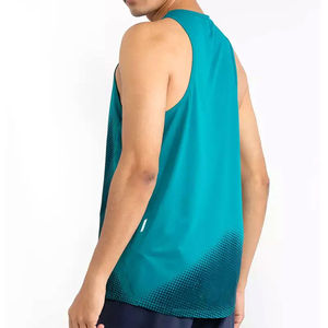 เสื้อกล้ามคอเต่าสำหรับผู้ชายเสื้อแขนกุดสีพื้นสำหรับออกกำลังกายเสื้อกล้ามลำลองปรับแต่งโลโก้ได้ตามสมัยนิยม - Product Image 2