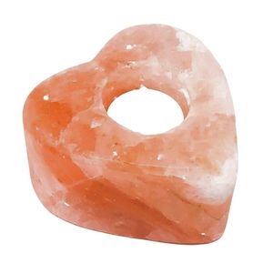 Hình Trái Tim Trang Trí Himalaya Màu Hồng Muối Pha Lê Đá Hàng Mã Người Giữ Ngọn Nến Kim Tự Tháp Phong Cách Thủ Công Tự Nhiên Bảng Ánh Sáng - Product Image 4