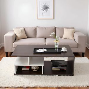 Table basse en bois d'ingénierie à 2 niveaux Meilleure vente Table artisanale en couleur noyer pour espace de vie et chambre à coucher au meilleur prix - Product Image 4