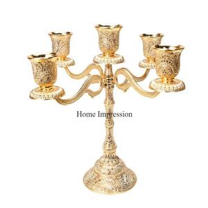 Candelabros de 5 brazos de Metal resistente de alta calidad de Color rosa de diseñador antiguo Popular para decoración de mesa de hogar y Hotel - Product Image 5
