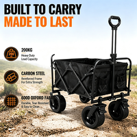 Chariot de camping pliable grande capacité OEM, directement de l'usine, chariot utilitaire portable d'extérieur avec roues pivotantes à 360 degrés, en tissu Oxford