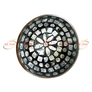 Bol décoratif haut de gamme fait main avec incrustation de nacre et mosaïque de coquillages, écologique, non toxique, sans danger pour les aliments, recouvert d'huile de coco, vente en gros - Product Image 4