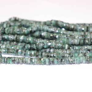 New Arrival 6mm Emerald Faceted <b>Heishi</b> Tyre <b>Beads</b> 16 Inches Strands Loose Gemstones for Natural Jewelry Making - Product Image 1