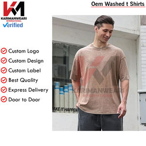 T-shirts pour hommes en coton surdimensionné unisexe manches courtes décontracté coupe ample lavage solide basique t-shirts porter des t-shirts Streetwear pour hommes - Product Image 2
