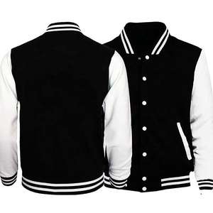 GAF OEM Custom American Baseball Team Varsity Jacket para hombres Lona transpirable con bordado y manga negra sólida - Product Image 1