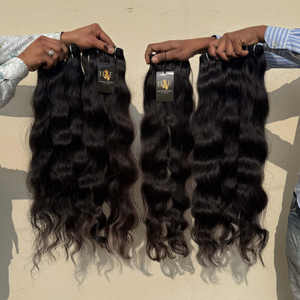 Naturel Aligné Brut Ondulé Non Transformé Indien Remy Extension De Cheveux Cuticule Ondulé Lâche Vague Bundles De Cheveux En Gros - Product Image 2