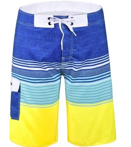 Shorts de Playa para Hombre, Ecológicos, 100% Poliéster, a Rayas, con Cintura Ajustable con Cordón, Secado Rápido y Bolsillos, para Piscina y Vacaciones - Product Image 6