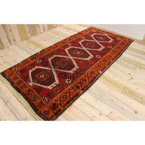 พรมขนาด 4.3x8.7 ฟุต, พรมวินเทจตุรกี, พรมสีแดงสไตล์ตะวันตกเฉียงใต้ - Product Image 1