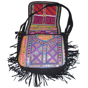 กระเป๋าผ้าฝ้ายโบฮีเมียนหลากสีงานแฮนด์เมดขนาดใหญ่แบบพกพามีซิปปิดสำหรับงานแต่งงาน - Product Image 4