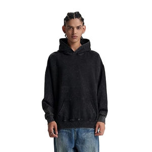 Vente en gros 100% coton goutte épaule délavé à l'acide pull à capuche vintage broderie personnalisée poids lourd 400gsm sweat - Product Image 2