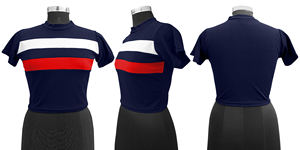 Tops de punto de moda india exclusiva para mujer, Tops cortos formales cómodos de uso regular con apliques de Indian Boutique - Product Image 4