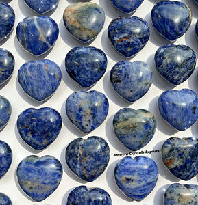 อัญมณีอาเกตหัวใจอ้วน Sodalite หัวใจอัญมณี Sodalite ทําด้วยมือสําหรับการรักษาคริสตัลอายายาราส่งออก - Product Image 5
