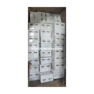 Hot Selling Super Classic Design White Marble Inlay <b>Box</b> With Mother Of Pearl Sea Shell <b>Floral</b> Hand Crafted Art For Jewelry <b>Box</b> - Product Image 5