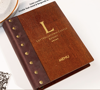 Cubierta de menú de madera A4 de alta calidad, carpeta de menú de café duradera, libro, soporte de menú de calidad de cuero PU para restaurante, Bar, suministros de Hotel