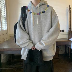 Jersey holgado de tendencia de otoño, sudadera informal de manga larga con capucha, estampado de letras coloridas, moda de calle americana para hombres - Product Image 5