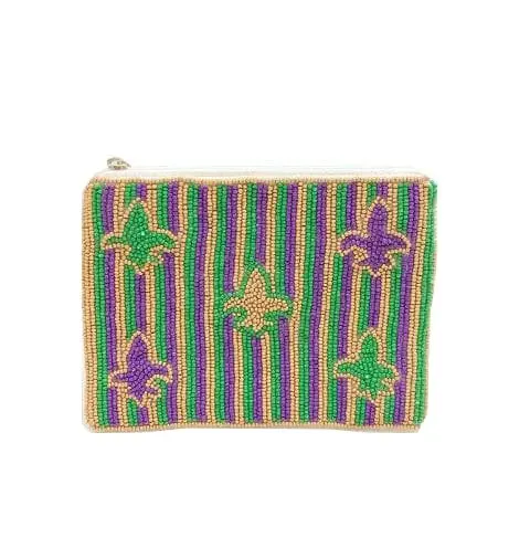 Sacs à main colorés spéciaux perlés faits à la main Festivals tendance gros porte-monnaie Mardi Gras avec porte-clés