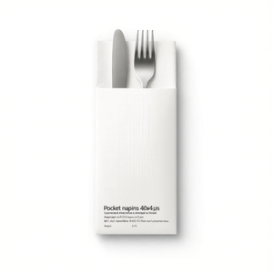 Serviettes de table 40x40 P/8 en papier Airlaid - Personnalisées - 1 couleur - Product Image 3