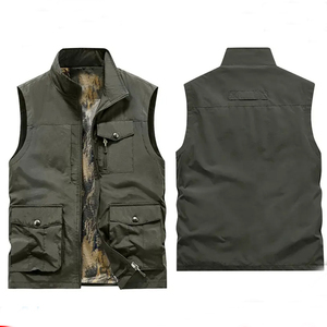 เสื้อกั๊กผ้าใบกันน้ำมีกระเป๋าหลายใบสำหรับผู้ชาย-ตกปลาเล่นกีฬากลางแจ้งฤดูร้อน - Product Image 3