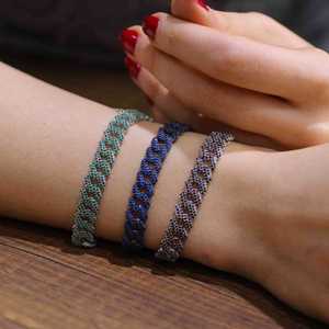 Silver Gourmet Trendy Religious <b>Bracelet</b> with Navy Blue Zircon Stones Gold Plated Zinc Alloy and <b>Copper</b> Ball Shape - Product Image 2