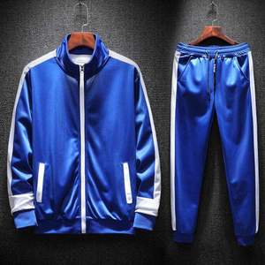 Survêtements d'entraînement de gymnastique personnalisés survêtements de sport de jogging personnalisés survêtements de football d'équipe survêtements de football à rayures latérales ensembles de 2 pièces - Product Image 6