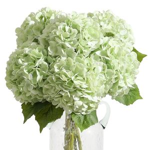 Hortensia artificiel en latex, toucher réel, <span class=keywords><strong>bleu</strong></span>, vert, blanc, pour mariage, maison, Saint-Valentin, décoration DIY, arrangement floral - Product Image 1