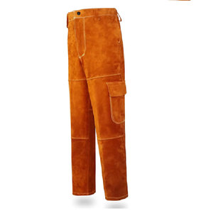 Pantalones de soldadura de cuero para hombre con pierna dividida y bolsillos Pantalones de soldadura de herramientas prácticas - Product Image 2