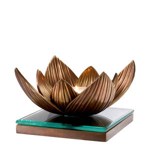 New Arrival <b>Tealight</b> <b>Candle</b> Holder with Lotus Shape Design for Spiritual and Religious with Glass and Metal Base at Affordable - Product Image 4