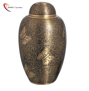 Urne funéraire en laiton et souvenir pour hommes femmes cendres stockage sculpté à la main dôme haut urnes funéraires en métal de haute qualité et pot commémoratif - Product Image 5