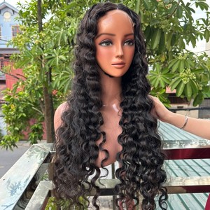 วิกผมคนเวียดนามแบบตรงนุ่มลื่นปิดด้วยลูกไม้ใสวิกผมด้านหน้าเป็นลอนลึกสำหรับผู้หญิง - Product Image 1