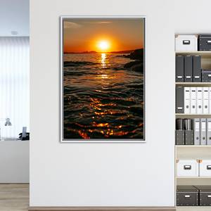 Décoration murale Paysage au coucher du soleil - Œuvre d'art imprimée sur toile, encadrée de blanc - Product Image 1