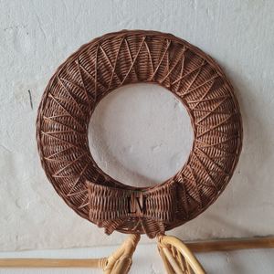 พวงมาลาหวายหวายทรงกลมสไตล์วินเทจของตกแต่งบ้านสำหรับคริสต์มาสงานประดิษฐ์จากโรงงานช่างฝีมือเวียดนาม - Product Image 2