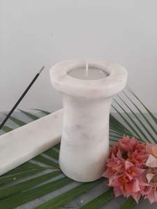 New Arrival Antique Design Round Shape Marble <b>Candle</b> Holder High Quality White Marble <b>Candle</b> Holder for <b>Tealight</b> <b>Candle</b> Holder - Product Image 3