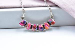 Elégant collier de réglage de lunette en argent sterling plaqué rhodium rose Dahlia turquoise avec chaîne de 18 pouces - Product Image 5