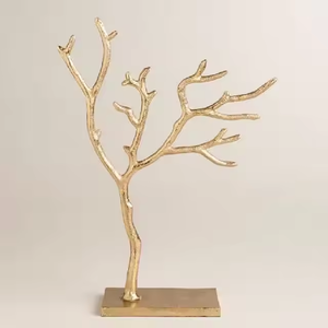 Árboles esculpidos modernos Latón Mármol Bas Técnicas de artesanía de metal brillante Mejora del arte del hogar Decoración de Navidad - Product Image 1