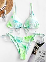Bikini Segitiga Mini Micro String Berpayet Bulu Paisley Wanita Logo Kustom Berkualitas Tinggi Set Seksi Grosir