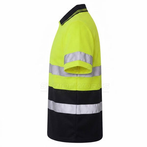 Polo de travail personnalisé OEM unisexe en coton professionnel, respirant, durable, haute visibilité, coupe-vent, vêtements de travail utilitaires - Product Image 3