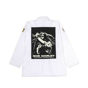 White Pearl Weave & <b>Gold</b> Weave Jiu Jitsu Gi (Polyester/Cotton) BJJ Kimono for Adult Martial Arts - Product Image 2