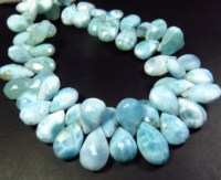 Vente en gros de perles de gemmes Larimar Pectolite bleue taille brillante 8 "brin 10-15.5mm perles de pierres précieuses à facettes Larimar naturel CNAS